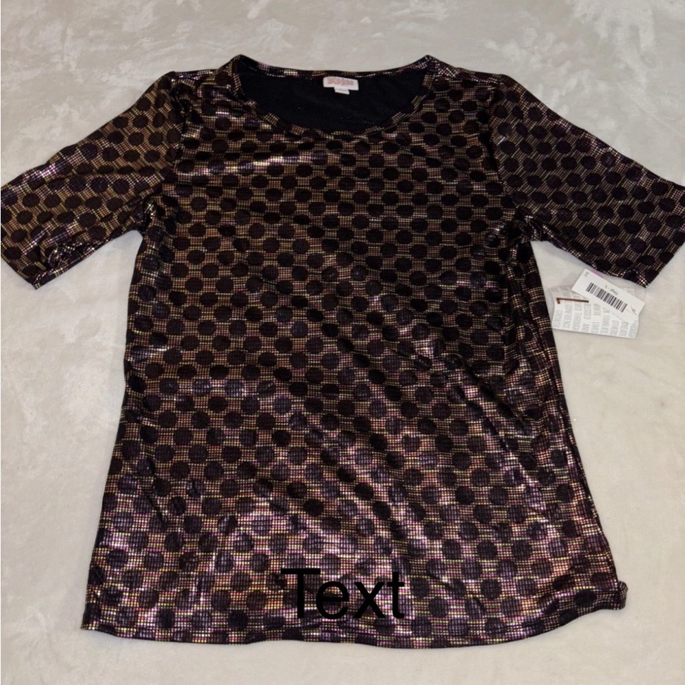 LuLaRoe Gigi Top with Brown and Black Pattern